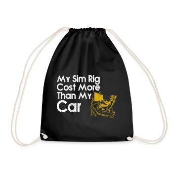 Sim Rig Cost More Than My Car - Drawstring Bag - black - Front