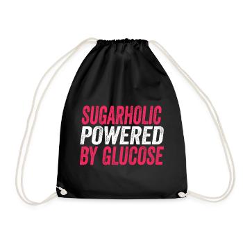 Sugarholic Powered by Glucose - Drawstring Bag - black - Front