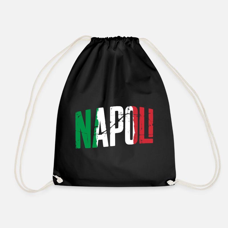 Napoli Italy Naples - Drawstring Bag - black