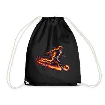 Soccer Player Energy Sport Design - Drawstring Bag - black - Front
