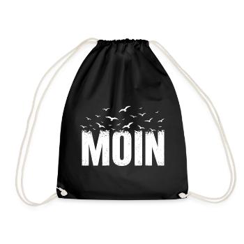 MOIN Nordsee Möwen Küste Shirt - Turnbeutel - Schwarz - Vorne
