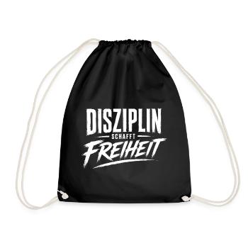Disziplin schafft Freiheit - Turnbeutel - Schwarz - Vorne