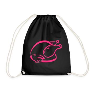 chicken - Drawstring Bag - black - Front
