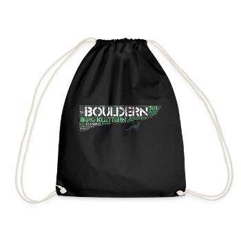 Boulder climbing Climbing Boulderer gift idea - Drawstring Bag - black - Front
