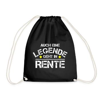 Pension Rente Rentner Legende Geschenk - Turnbeutel - Schwarz - Vorne