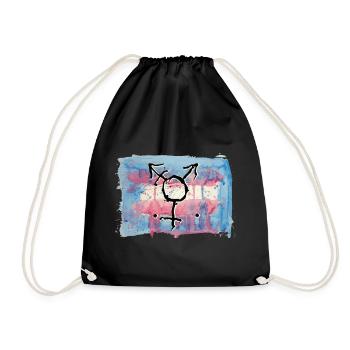 trans flag transgender trans - Drawstring Bag - black - Front