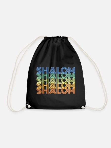 Retro Vintage Shalom Jüdische Weihnachtsgeschenke - Turnbeutel - Schwarz