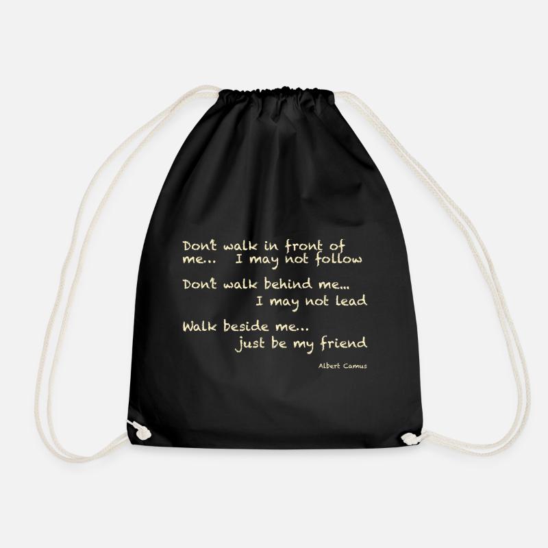 Albert Camus: Dont walk in front of me... I may - Turnbeutel - Schwarz