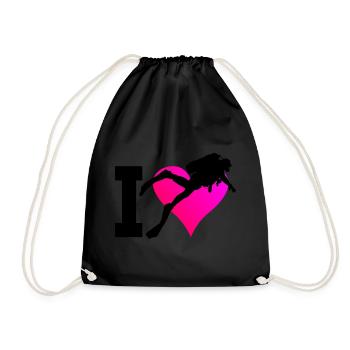 Scuba Diving Scuba Divers Diving Ladies - Drawstring Bag - black - Front