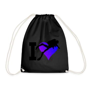 Diver Scuba Taucher Damen Free Dive Scuba Tauchen - Turnbeutel - Schwarz - Vorne