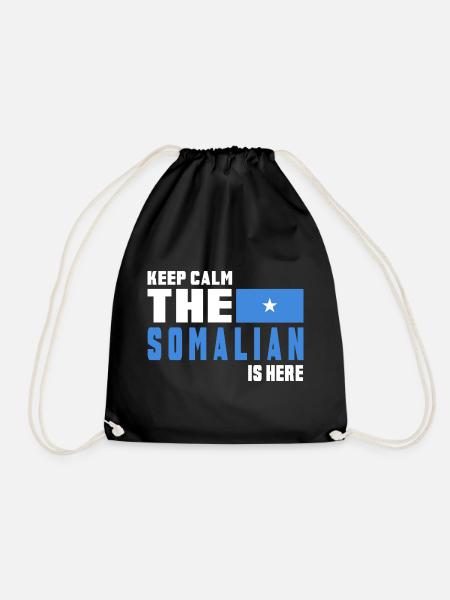 Keep Calm Somalia Flaggen Design - Turnbeutel - Schwarz