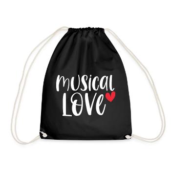 Musical Love Theater Drama Broadway Gift - Drawstring Bag - black - Front