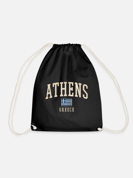 Athens Greece Vintage Varsity - Turnbeutel - Schwarz
