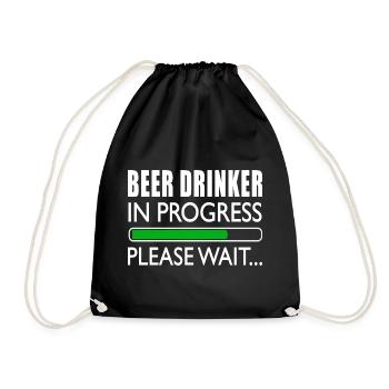 Beer lover Biertringer Funny toast - Drawstring Bag - black - Front