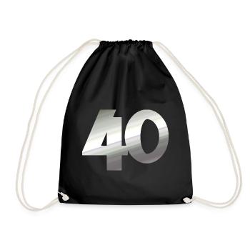 geschenk, 40 metallisch - Turnbeutel - Schwarz - Vorne