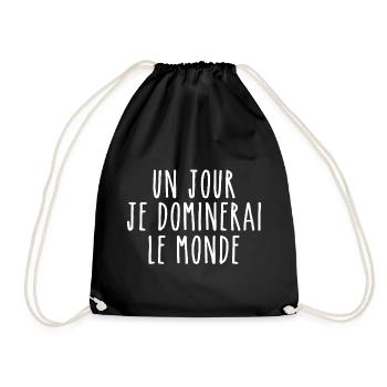 Un jour je dominerai le monde - Sac de sport léger - noir - Devant