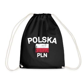 Drapeau Polska Emblème PLN - Sac de sport léger - noir - Devant