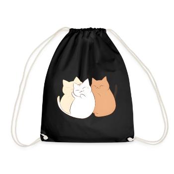 3 chats heureux - Sac de sport léger - noir - Devant
