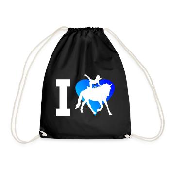 Horse Performance Artistic Gymnastics on Horse - Drawstring Bag - black - Front