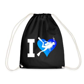 Free Dive Diving Diver Scuba Diver Scuba Diver - Drawstring Bag - black - Front