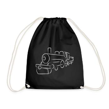 Dampflokomotive - Turnbeutel - Schwarz - Vorne
