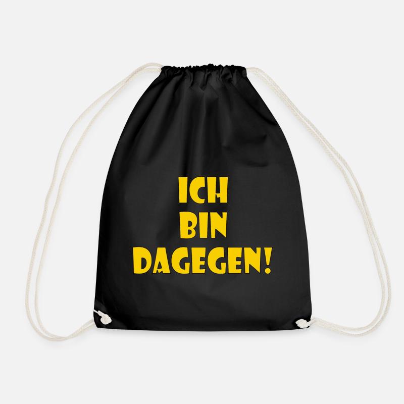 Ich bin dagegen - Turnbeutel - Schwarz