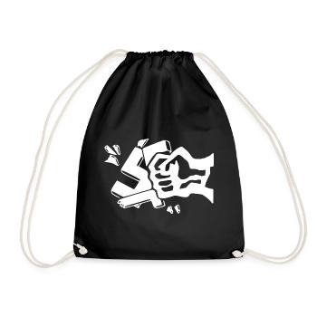 Contre les nazis contre le poing droit - Sac de sport léger - noir - Devant