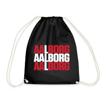 Aalborg Dänemark Fahne - Turnbeutel - Schwarz - Vorne