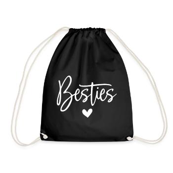 Besties - Drawstring Bag - black - Front