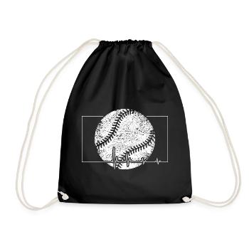 Baseball-Herzschlag-Emblem - Turnbeutel - Schwarz - Vorne