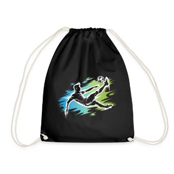 Dynamic Soccer Player - Soccer Bicycle Kick - Drawstring Bag - black - Front