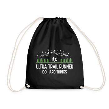 Ultra Trail Runner - Do Hard Things - Drawstring Bag - black - Front