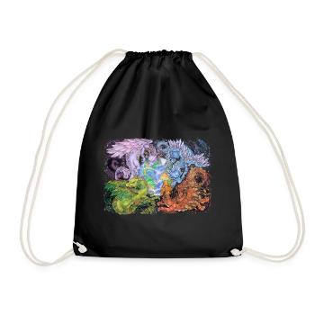 Fantasy Seasons Dragons Earth Mythology - Drawstring Bag - black - Front