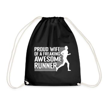 Cadeau de course génial pour marathonien - Sac de sport léger - noir - Devant
