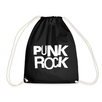 Punk Rock Bold Typography - Drawstring Bag - black - Front