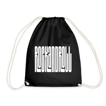 Rock'n'Roll-Logo mit fettem Logo - Turnbeutel - Schwarz - Vorne