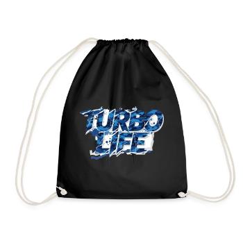 Turbo Life Blau Grau Camo Motiv Männer & Jungs - Turnbeutel - Schwarz - Vorne