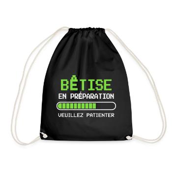 Bêtise Cadeau humour personnalisé - Sac de sport léger - noir - Devant