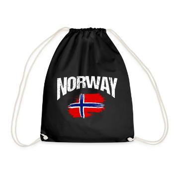 Norway Vacation Norge Fjords Travel Scandinavian - Drawstring Bag - black - Front