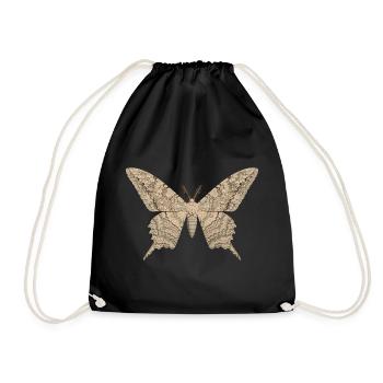 Papillon de nuit sorcière blanche Thysania agrippina Style dessin animé - Sac de sport léger - noir - Devant