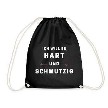 Hart und Schmutzig Typografie - Turnbeutel - Schwarz - Vorne