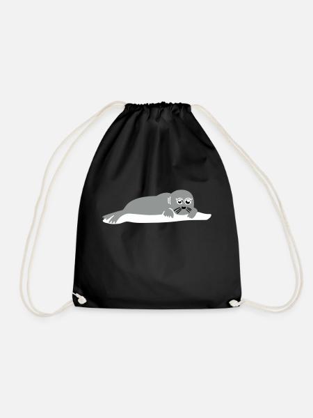 seal 2 - Drawstring Bag - black