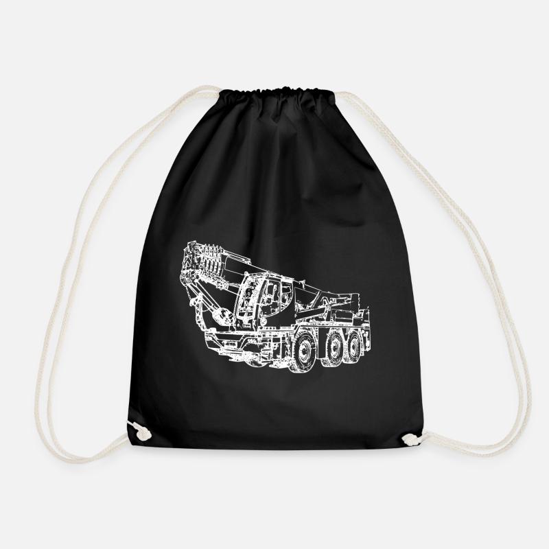 City crane mobile crane crane - Drawstring Bag - black