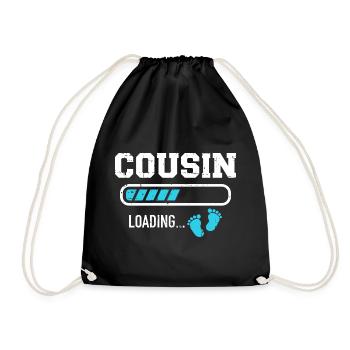 cousin - Drawstring Bag - black - Front