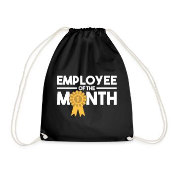 Employee of the Month Award Work Job - Drawstring Bag - black - Front