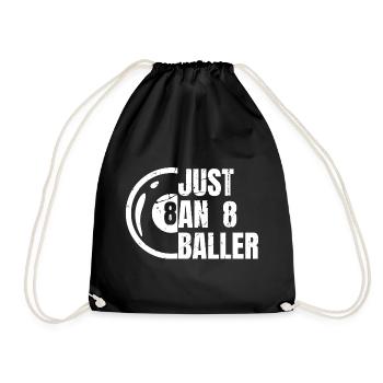 8 ball billiard players - Drawstring Bag - black - Front