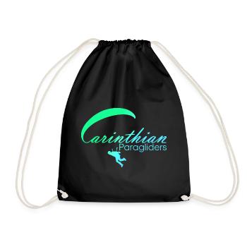Carinthian Paragliders Logo blue-green - Drawstring Bag - black - Front