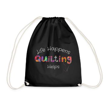 Life Happens Quilting Helps - Artisanat T-Shirt - Sac de sport léger - noir - Devant