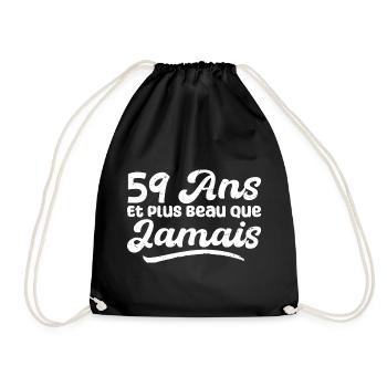 59 Ans Et Plus Beau Que Jamais, Anniversaire Homme - Sac de sport léger - noir - Devant