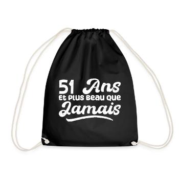 51 Ans Et Plus Beau Que Jamais, Anniversaire Homme - Sac de sport léger - noir - Devant